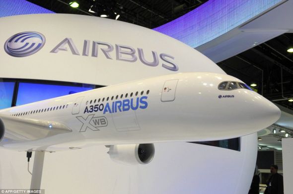 上周末,巴黎布尔歇机场,空客A 350 XWB的模型 上周末,巴黎布尔歇机场,空客A 350 XWB的模型
